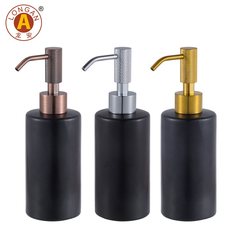 Botella de bomba de jabón de bomba de vidrio de vidrio AMBER T49 para champú