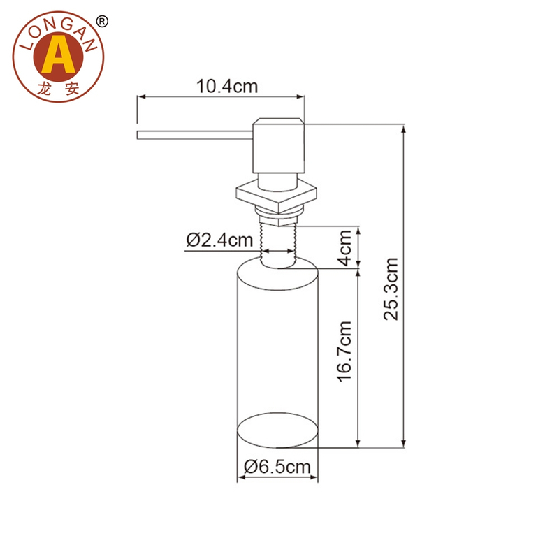 T08 Material de latón de fábrica Dispensador de jabón de fregadero de cocina 