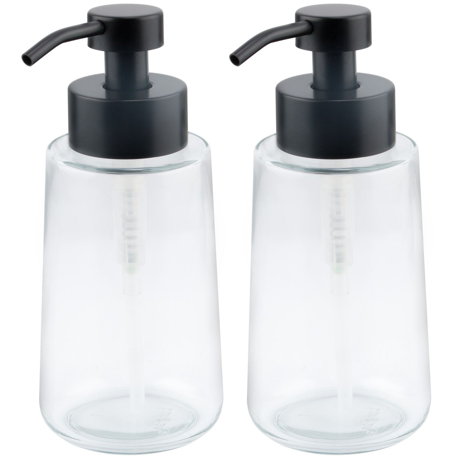 Dispensador de jabón de vidrio LA38 450 ml con bomba de acero inoxidable - versátil para loción y espuma